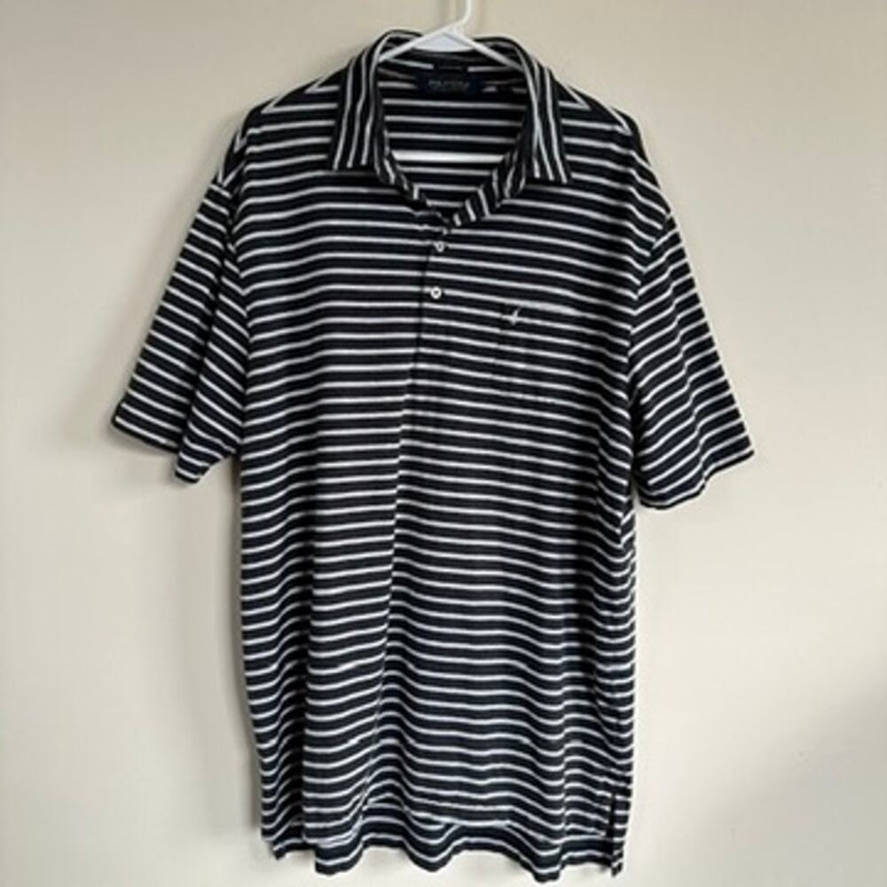 POLO Golf Ralph Lauren Shirt Mens XL Stretch Lisle Preppy Sporty Stripe Summer - Picture 2 of 7